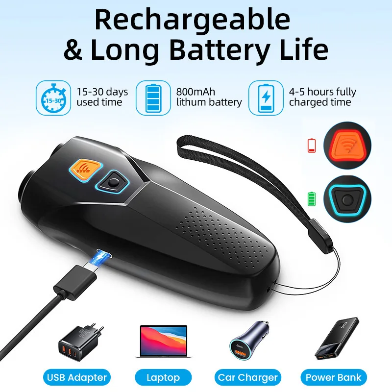 Pet Dog Repeller ROJECO Ultrasonic LED Anti Barking Deterrent Device + Flashlight