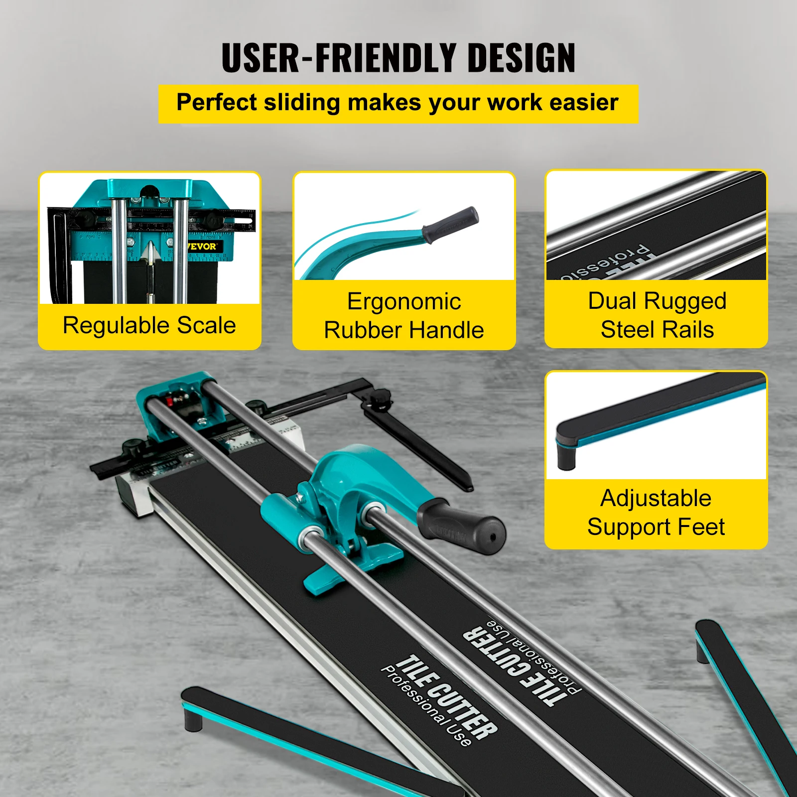 VEVOR 1200MM Tile Cutter High Precision Manual Ceramic Floor Tiles Tile Cutter 48 Inch Cutting Machine for Precision Cutting 6
