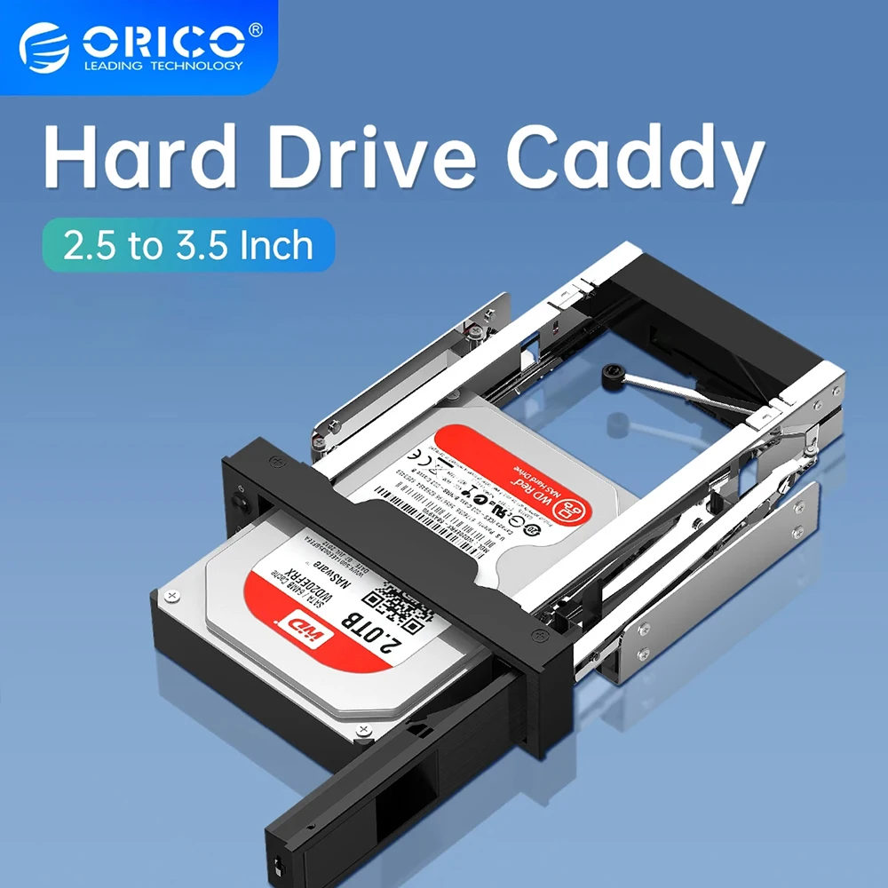 Orico-inoxidável Interno Hard Drive Caddy Suporte Adaptador Sata Hdd Mobile Frame 35 a 25