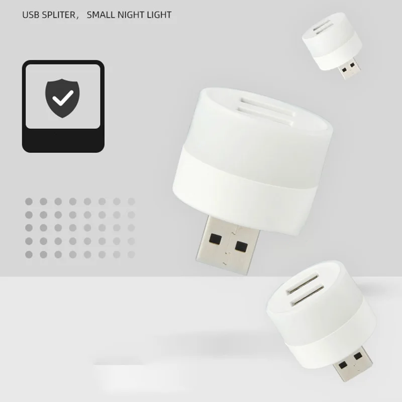 USB Plug LED book reading Lamp Night Light Mobile Power Charging Small LED Eye Protection Light Small bulb with USB splitter L1