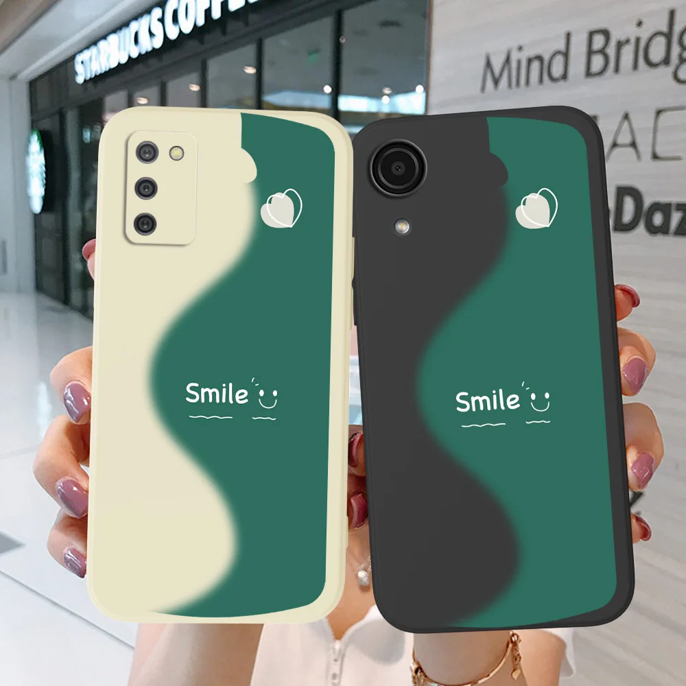 Custodia Per Samsung Galaxy J2 Core J2 J4 J6 J8 2018 Plus + Cover Per Telefono Silicone Morbido Verde Sorridente