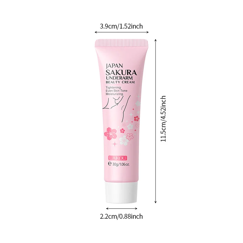 LAIKOU Sakura Underarm Whitening Cream Knee Buttocks Dark Skin Bleach Improve Melanin Pigmentation Dull Moisturizing Creams images - 6