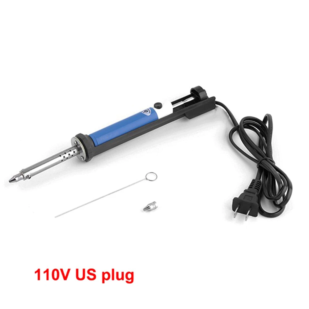 AC 220V 30W Handheld Electric Tin Suction Sucker Pen US EU Plug Desoldering Pump Soldering Tool With PCB Board 2 Nozzles adjustable pcb holder printed circuit board jig fixture soldering stand clamp repair tool for soldering repair 360 rotation