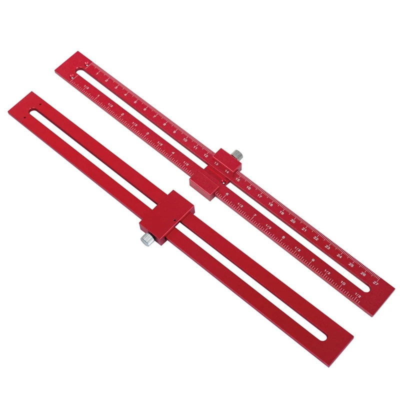 Smart-Woodworking Pocket Ruler W/ Circular Drawing Positioning Needle-T-Type Scribe Square Layout Tool Drawing Compass
