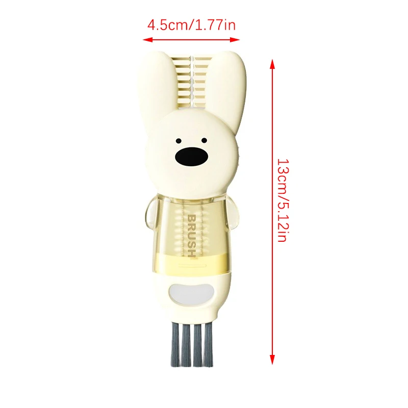 Rabbit Shaped Cup Lid Brush 4 In 1 Insulation Water Cup Brush Milk Bottle Nipple Cup Mouth Gap Cleaning Brush 3