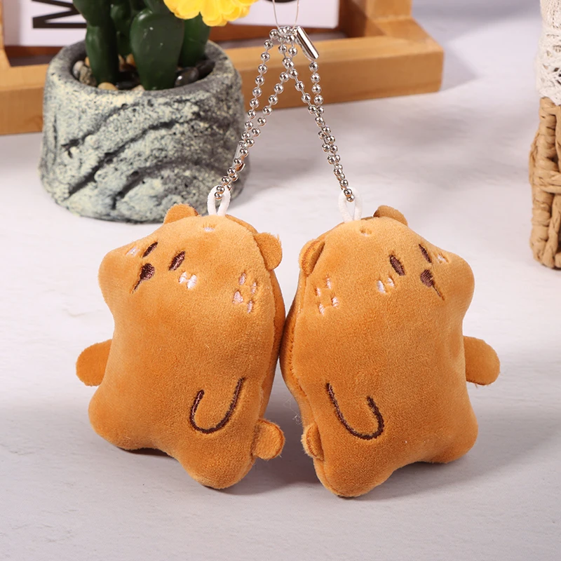 6cm Cute Funny Squeaky Bear Plush Toys Soft Stuffed Animals Small Keychain Pendant Kids Backpack Hanging Children's Gifts squeaky dog toys dog chew toy