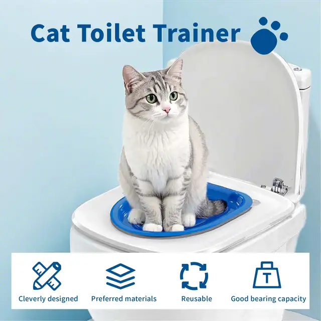 Cat Toilet Training Trainer Litter Box Toilet Teaching Cat to Use Toilet Bowl Cat Bathroom Training Seat for Cats 2