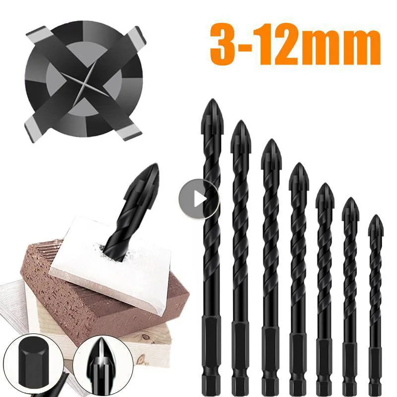 

Cross Hex Tile Bits Glass Ceramic Concrete Hole Opener Alloy Triangle Drill Size 3/4/5/6/8/10/12 Mm Multifunctional Drill Bit
