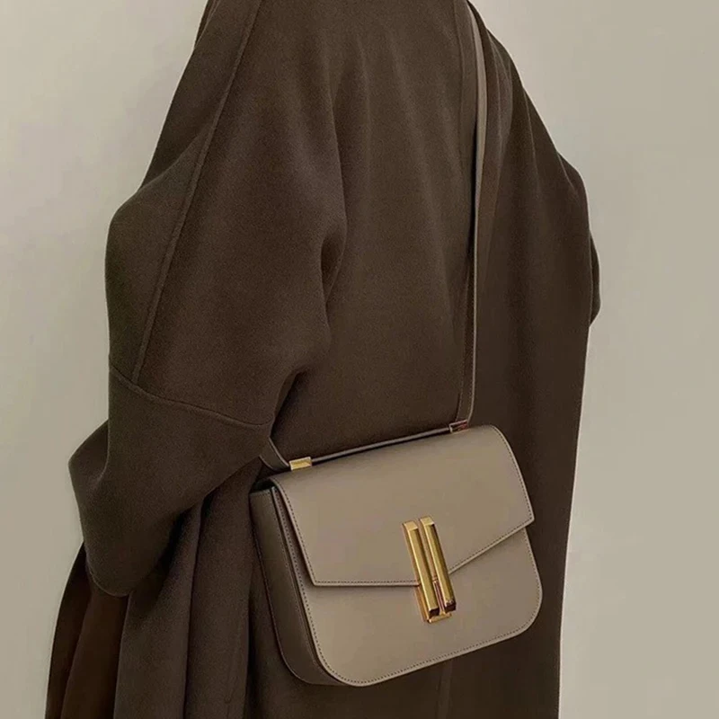 

Retro Simple Leather Armpit Bag Exquisite Clamshell Small Square Bag brand Design High-Grade Women's Bag Shoulder Crossbody Bag
