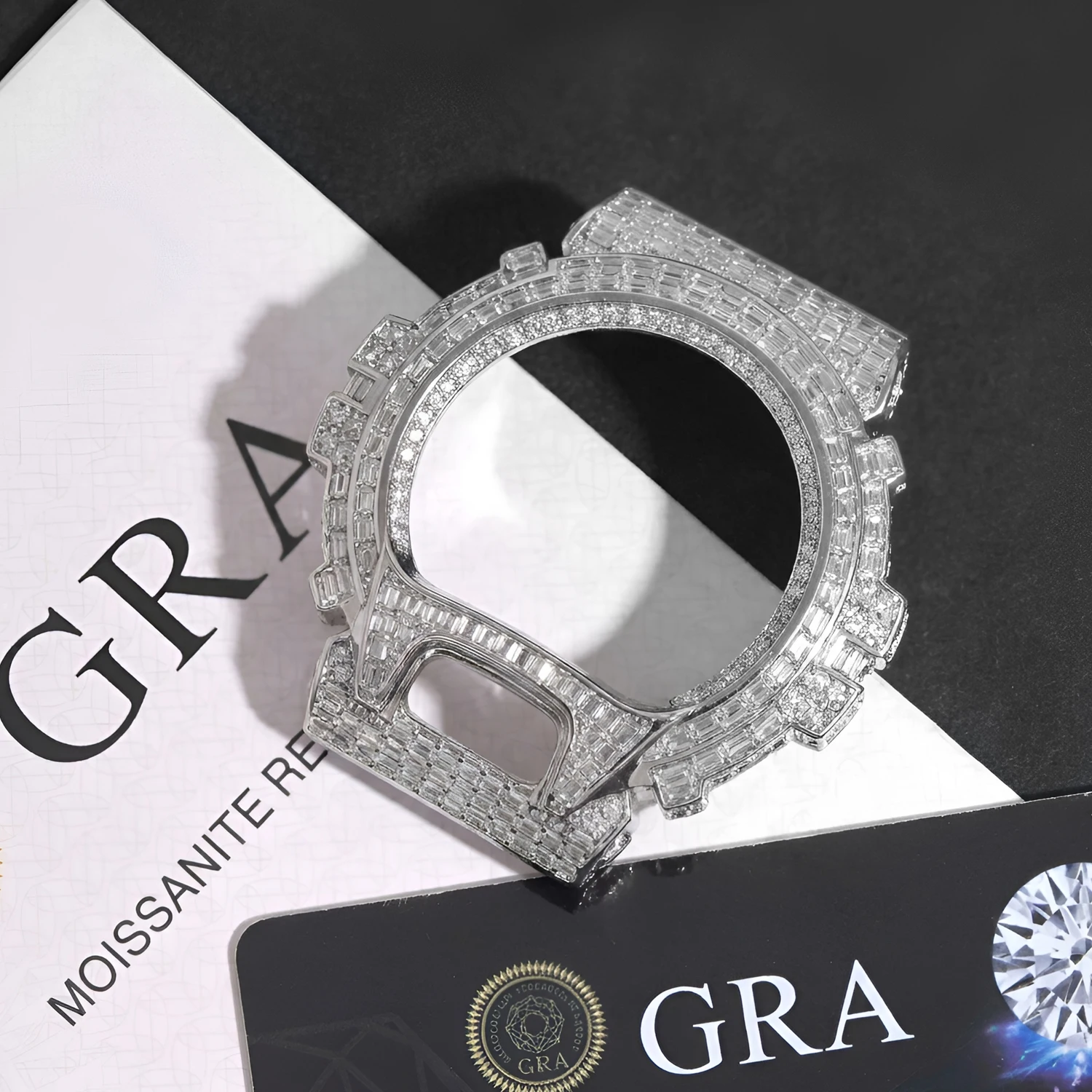 THE BLING KING Full Iced Out Moissanit Watch Case For DW6900 Cubic Zirconia Replacement Cover Hip Hop Luxury Mod Accessory