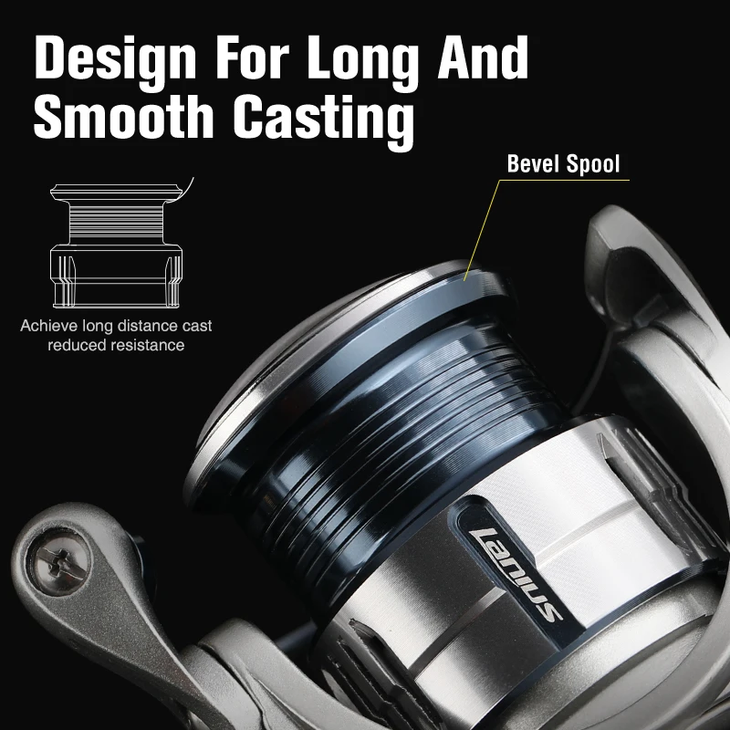 Carbon Spinning Fishing Reel LANIUS 800 1000 1500S 149g Shallow Spool Light Game Reel Stand Trout Wheel spinning fishing reels fishing reels