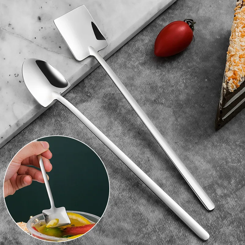 

1pcs Long Handle Delicate Coffee Spoon Tableware Set Stainles Steel Vintage Shovel Ice Cream Dessert Scoop Portable Kitchen TooI