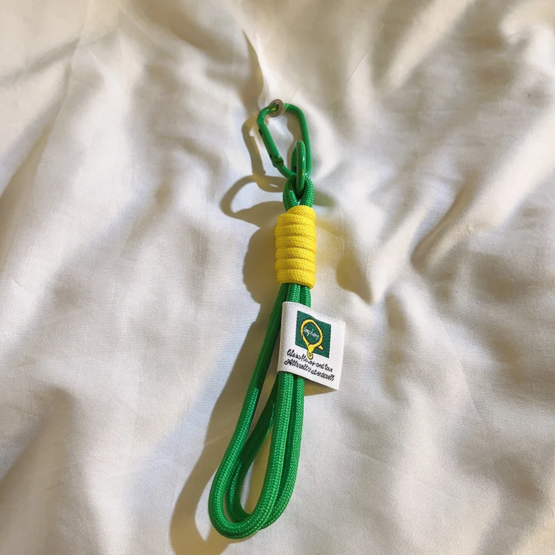 Hand Woven Umbrella Double Rope Nylon Rope Keychain Hiking Buckle for DIY Making Bag Pendant Keychain Charm