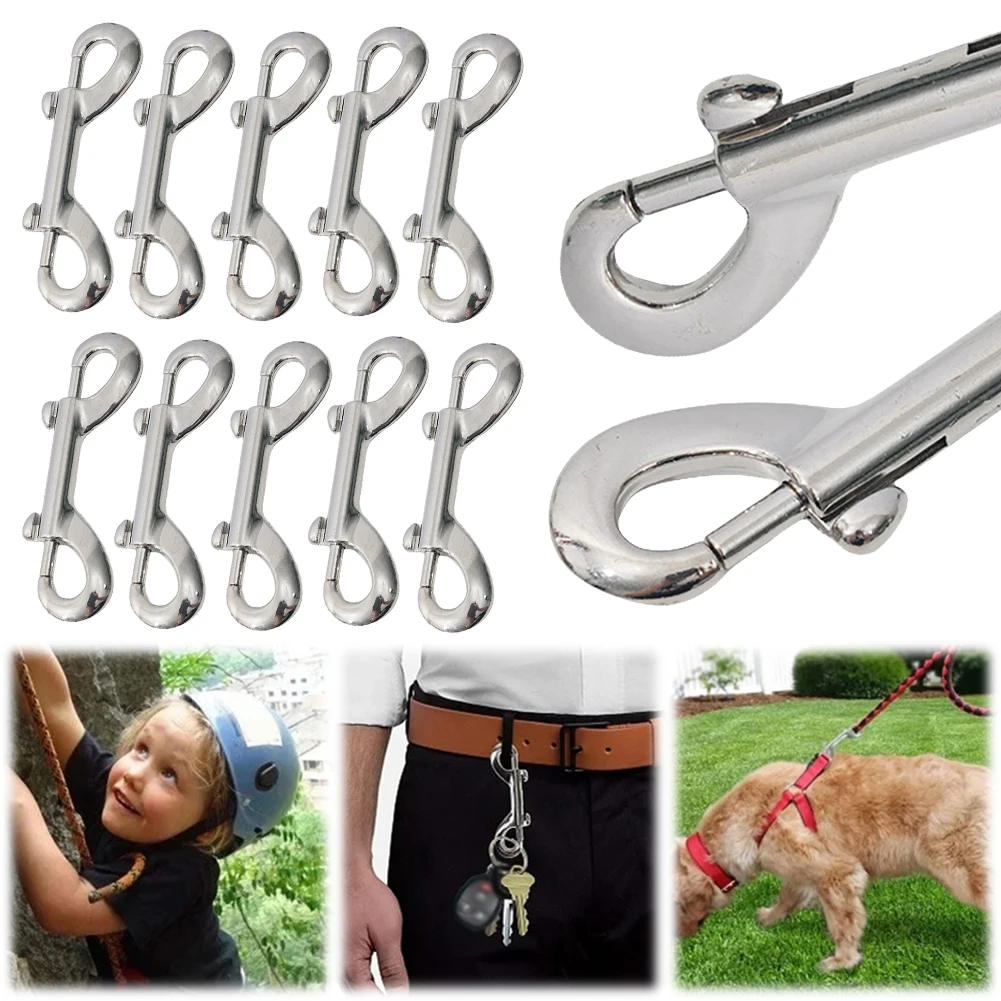 Description Picture 5 of item10pcs Trigger Snaps Metal Clips 316 Stainless Steel Quick Draw Link Carabiner B-Shape Spring Hook Boat Hardware