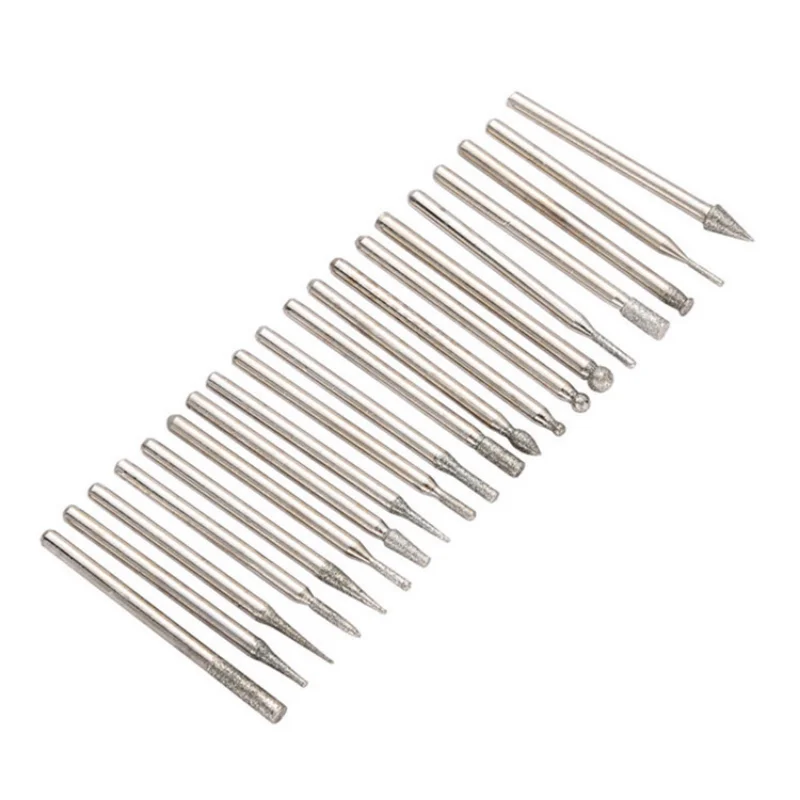

20Pcs Diamond Grinding Head Sharpening Needle Gold Steel Sand Grinding Needle DIY Polishing Engraving Tool Diamond Grinding Head