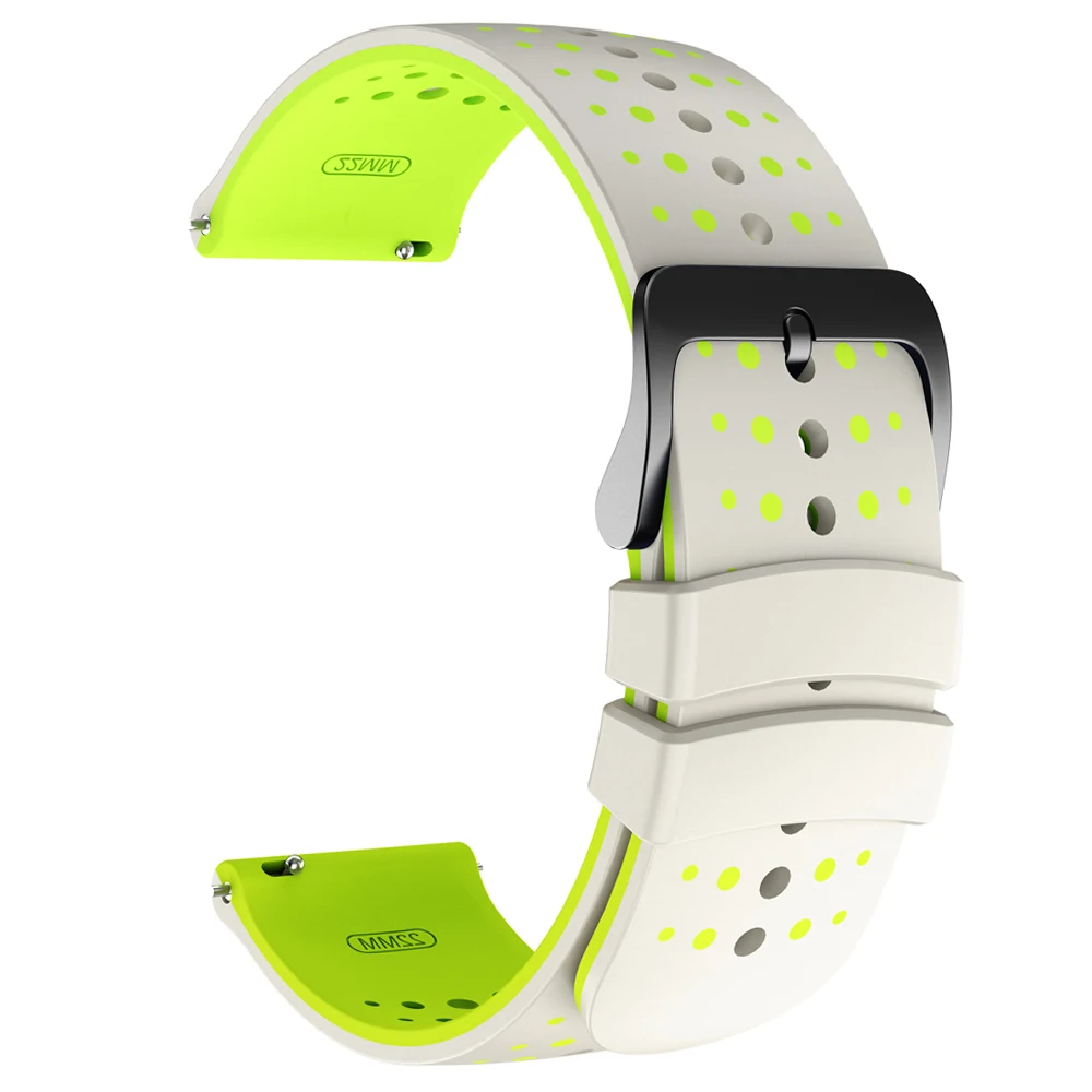 Two-Tone Silicone Watch Band - 20mm/22mm Adjustable Strap