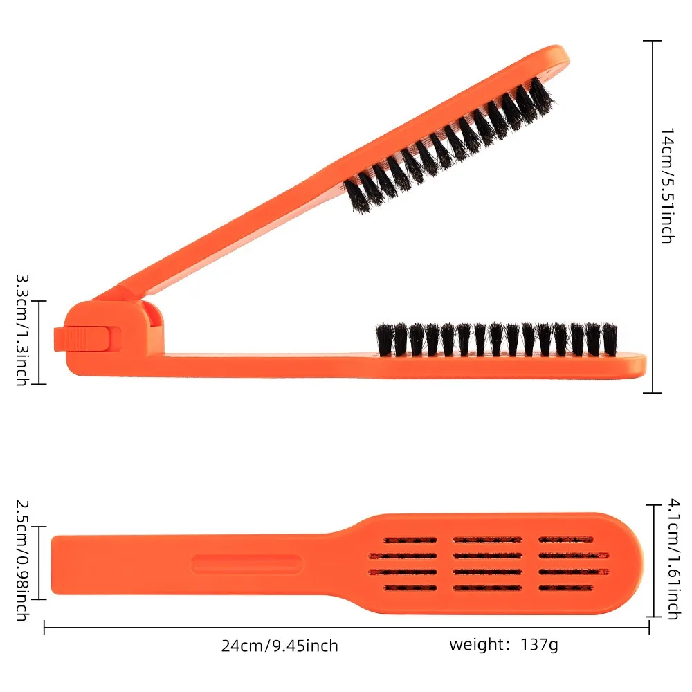Multifunctional Double Sided V Brush Anti-Static Hair Straightener Hairdressing Clamp Comb Durable Hair Care Straightening Comb