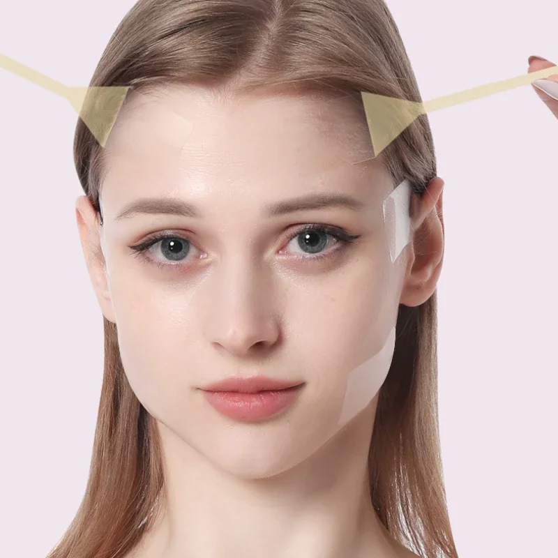 투명 얼굴 슬리밍 테이프 주름 제거 스티커 얼굴 스티커 목 눈 리프터 스티커 안티에이징 패치 페이스 리프트 테이프