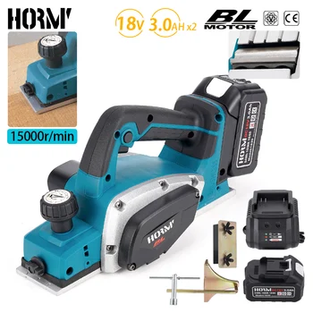 15000RPM Brushless Electric Planer Cordless Handheld Power Planer Home DIY Furniture Cutting Woodworking Tool For Makita Battery