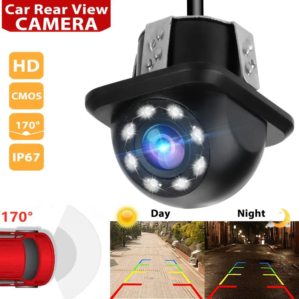 Car Backup Rear View Camera 170 Degree Hd Cmos Night Vision Cam Kit Reversing Parking Monitoring System Waterproof Camcorder