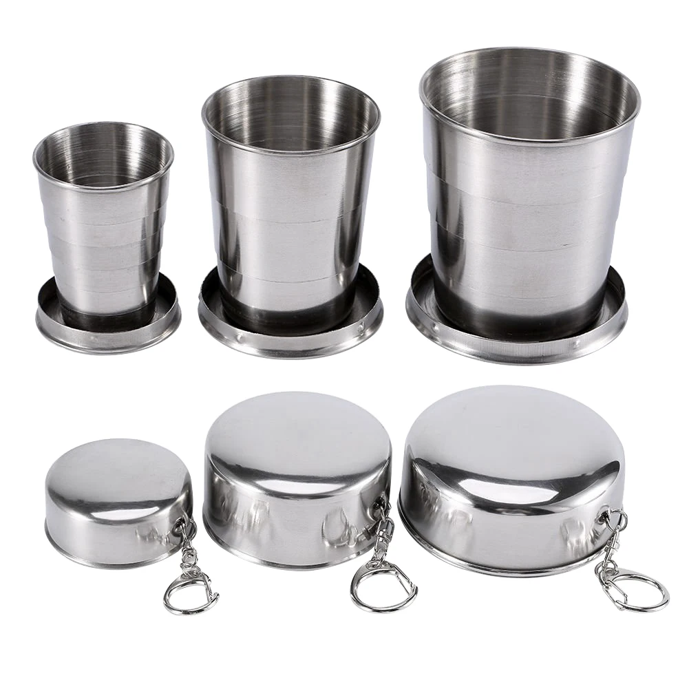 Taza Plegable De Acero Inoxidable - Portátil, Telescópica, Ideal Para Viajes, Camping O Senderismo