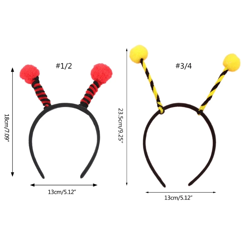 Hair Accessories Hair Bands Hair Band Cosplay Accessories Cosplay Headpiece Halloween Headband 652F Bee Headbands Bee Antenna Headband Costume Accessories Insect Ant Ladybug Hair Bands Kids Adult Halloween Cosplay