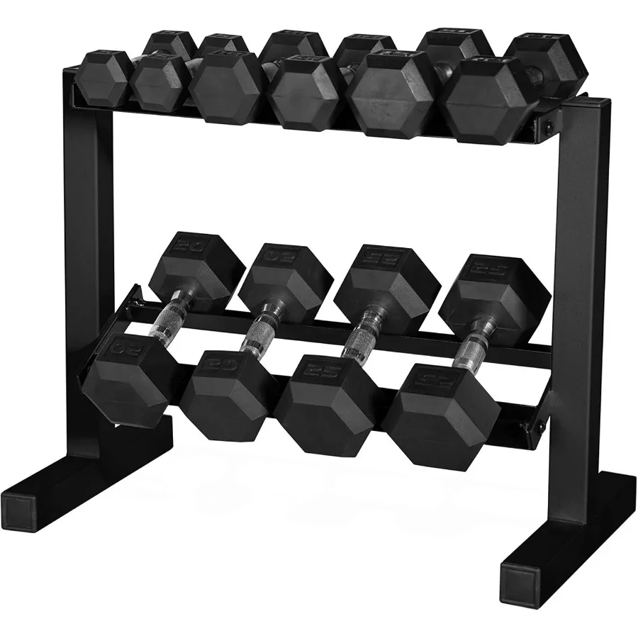 150 lb Dumbbell Set with 2-Tier Rack