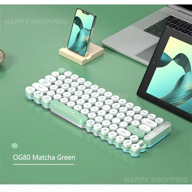 

Универсальная перезаряжаемая клавиатура в стиле панк с Rgb-подсветкой, 80/102 клавиш, двойной режим для компьютера, ноутбука, настольного компьютера, клавиатура в стиле панк
