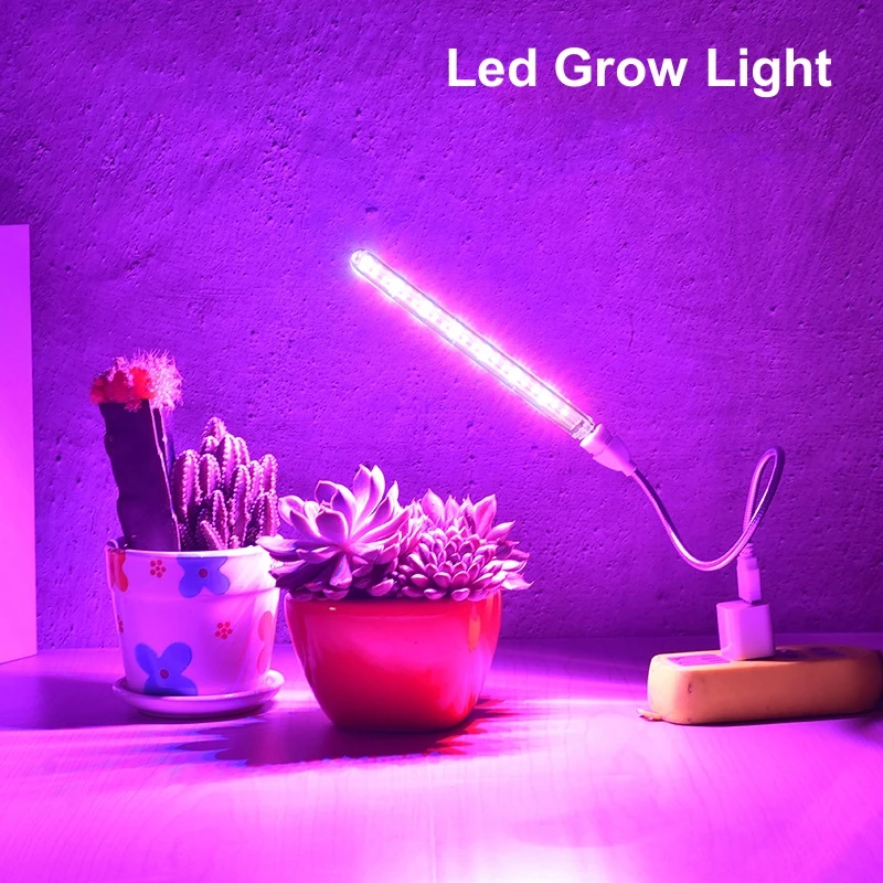 USB 5V LED Grow Light Full Spectrum Plant Lamp with Flexible Hose Indoor Greenhouse Phyto Lamp Flower Seedling Hydroponic Light