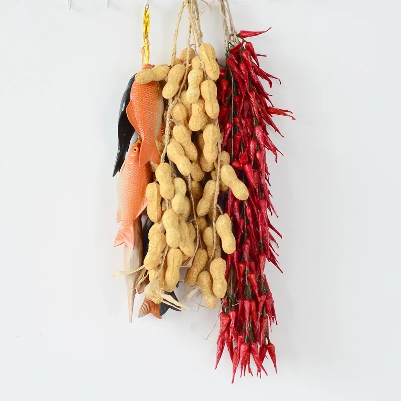 Artificial Fake Decorative Fruit Vegetables Onion Garlic Lifelike Foam Dish Corn Red Pepper Kitchen Decoration For Chinese Style vegetable ornaments