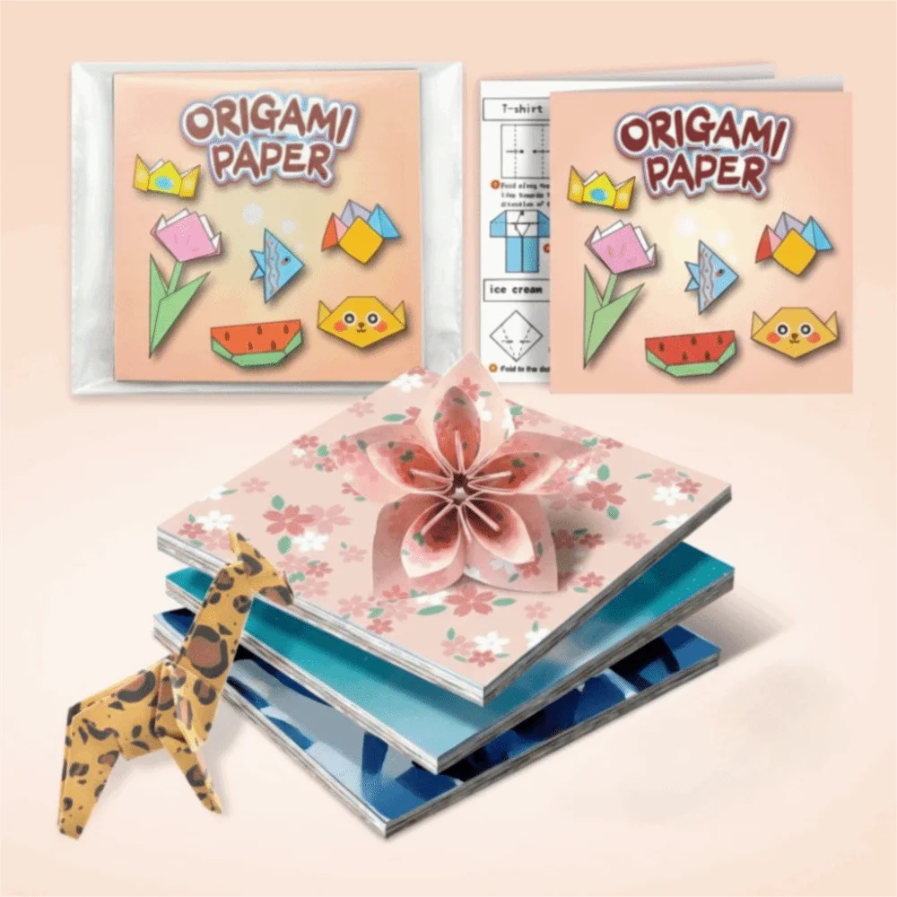 80개 다채로운 양면 종이접기 용지 DIY 수제 14x14cm 접이식 종이 접기 예술 재료 꽃 공예 종이 페이퍼 아트