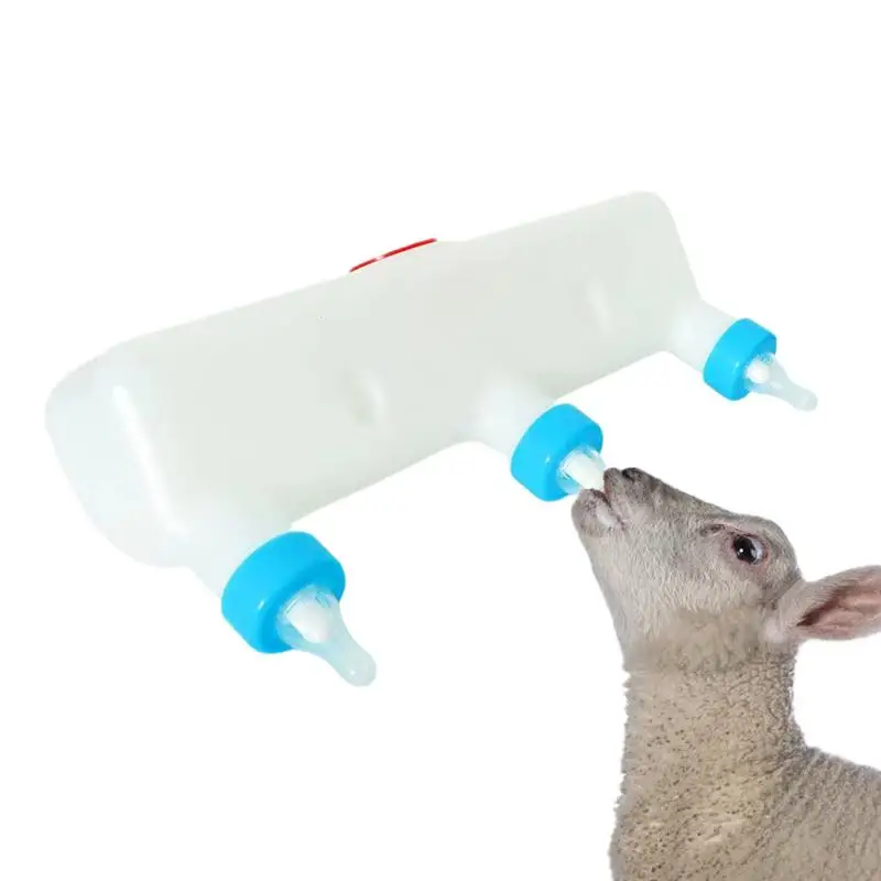 

Lamb Milk Drink Pacifier Milk Rubber Feeder with 3 Pacifier Nipple Feeder with Smooth Edges for Goat Puppy Cattle and Lambs
