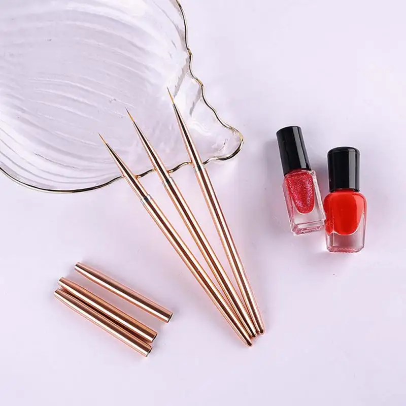 

Acrylic French Stripe Nail Art Liner Brush 3D Tips Manicuring Ultra-thin Line Drawing Pen UV Gel Brushes Painting Tools