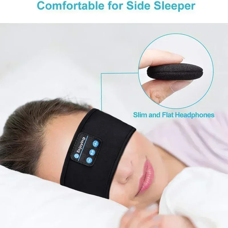 Auscultadores para dormir Bluetooth, Headband esportivo, Fino, Macio, Elástico, Confortável, Auscultadores de música sem fio, Máscara do sono para os olhos