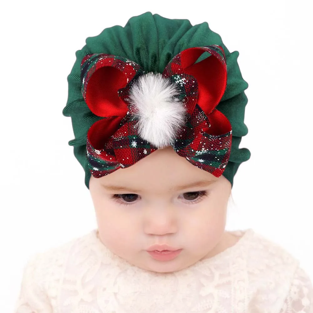 

Baby Hat Kids Beanie Winter Autumn Velvet Hat Christmas Bow Snowflake Cap Boy Girl Accessories Newborn Photography Prop Headwear