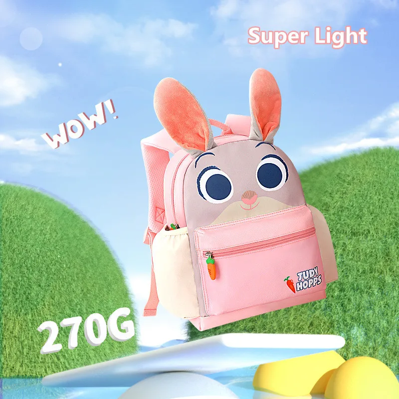 Disney Judy Girl Kindergarten Backpack Student Shoulder Orthopedic School Bag Large Capacity Light Water Proof Gifts Mochilas