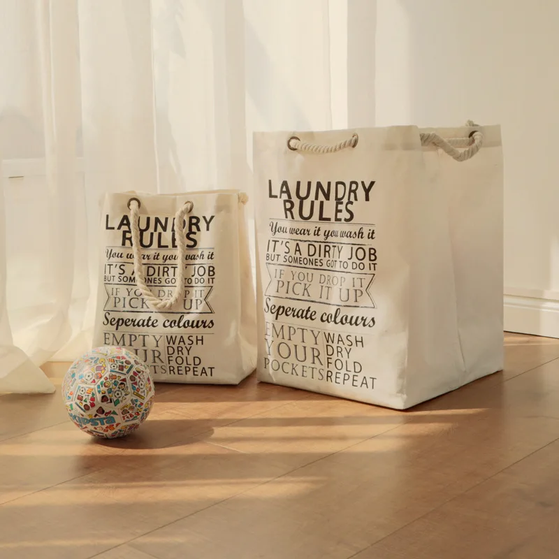 

Waterproof Laundry Basket Dirty Clothes Hamper Foldable Storage Bin Sundries Storage Basket Cotton Gunny Bag