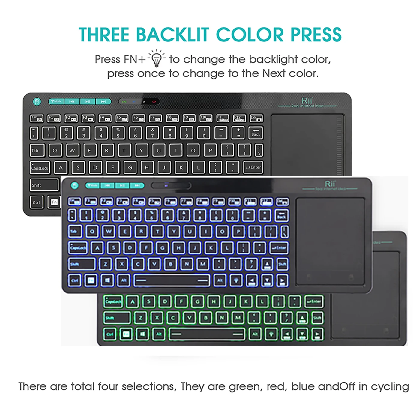 Rii K18plus K18s 2.4g Teclado sem Fio com Número do Mouse Touchpad Numérico Usb Backlit para Android tv Box Smart tv pc - Imagem 6