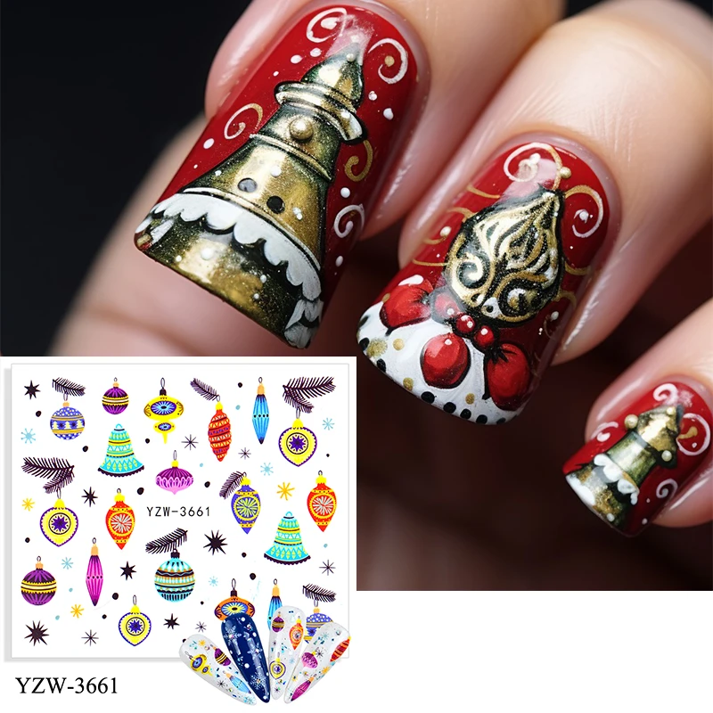 

Winter Xmas Nail Sticker Christmas Elk Santa Snowflake Rabbit Cartoon Slider Design Polish Nails Decals Nail Art DIY Decor