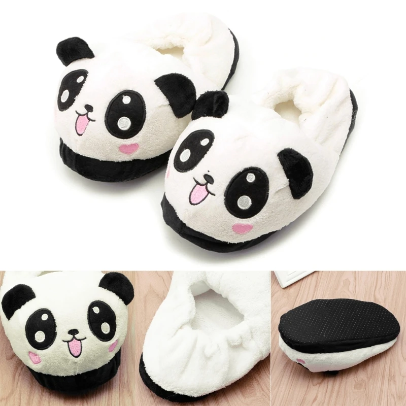 Panda Cotton Slippers For Women Winter Indoor Home Slipper Non Slip Animal Female Thick Sole Soft Soled Shoes