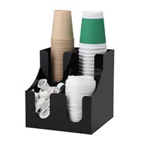 Multi-functional Shelves Acrylic Coffee Cup Dispenser Paper Cup Holder and Water Cup Storage Box for Coffee Shop and Tea Ba 1
