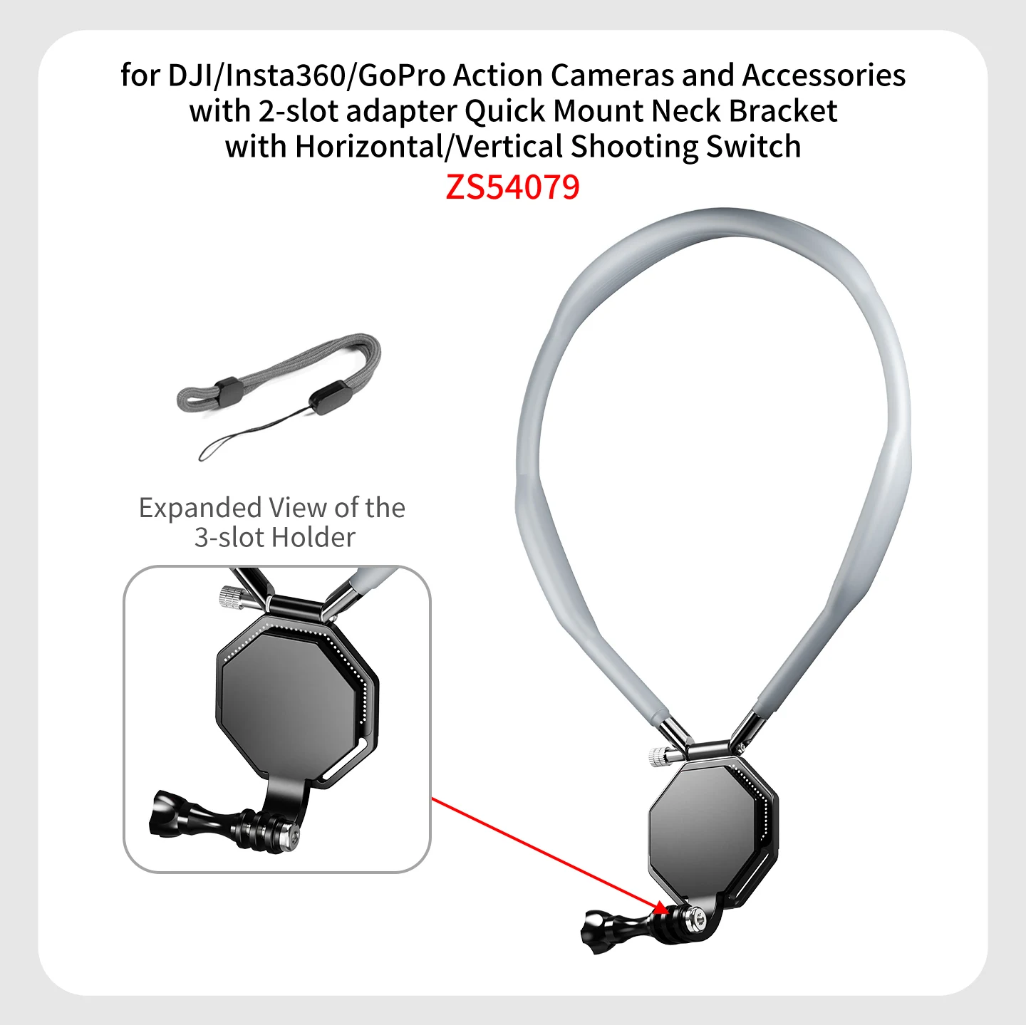 Magnetische Halshalterung für GoPro Hero 13 12 11 10 9 8, Brustgurthalterung, Autohalterung für Insta360 DJI Osmo Action-Kamera-Zubehör – Detail 24