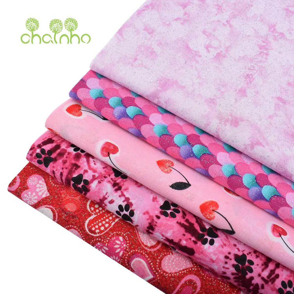 Chainho,Printed Plain Weave Cotton Fabric,Handmade DIY Quilting Sewing Material,Patchwork Cloth,Bronzing Series,20x25cm,15CD59