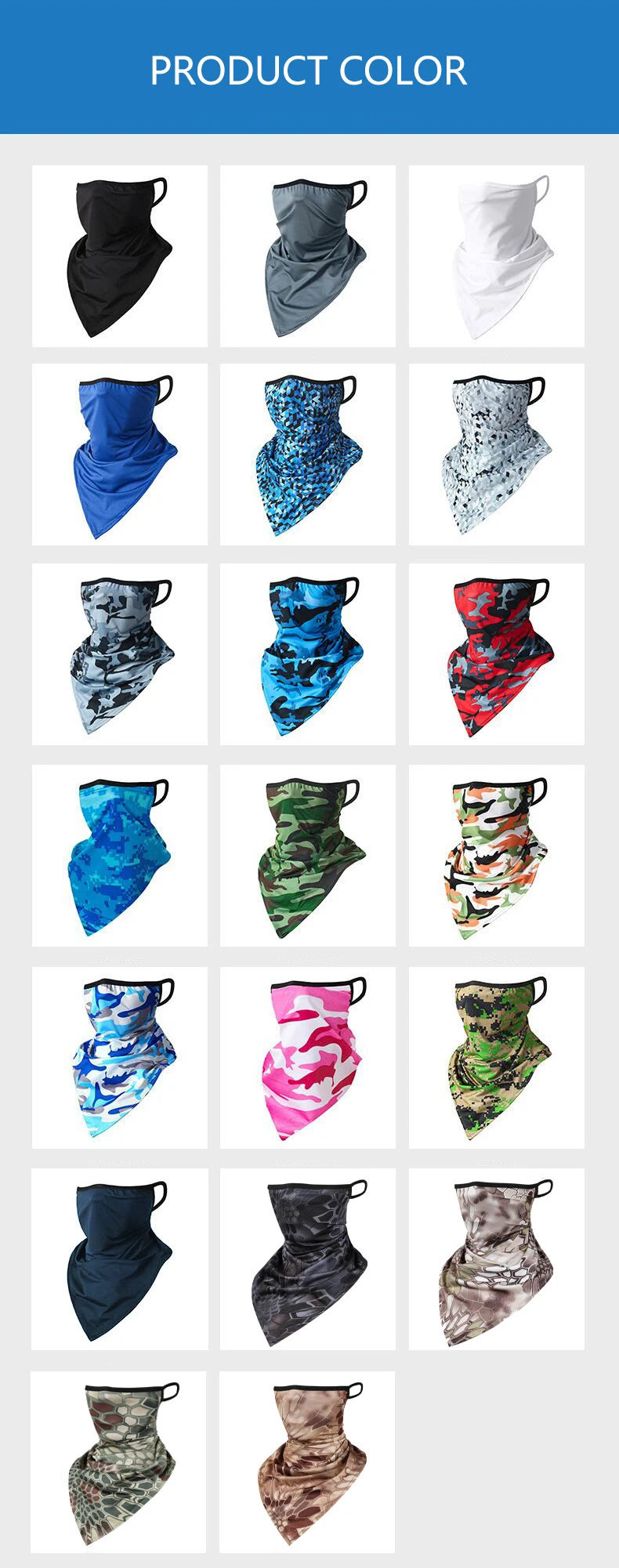Description Picture 4 of itemCamping Hiking Scarves Cycling Sports Mask Bandana Outdoor Headscarves Motorcycle Riding Headwear Men Women Neck Tube Scarf