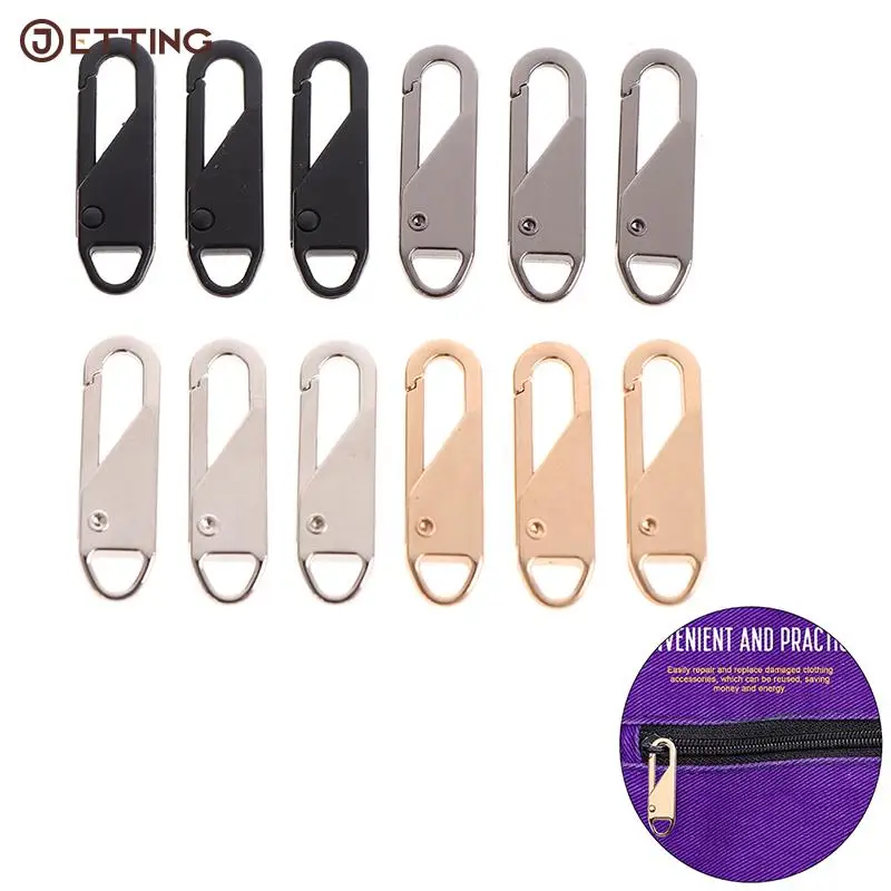 

4-10Pcs Zipper Pull Replacement Kit Detachable Universal Metal Zipper Pull Tabs Repair Kit for Jackets Clothing Backpacks Boots