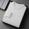Autumn New Men's Round Neck Pullover Long Sleeved Knitted Sweater Retro Lightweight Sports Shirt Soild Color Casual Jacket 4