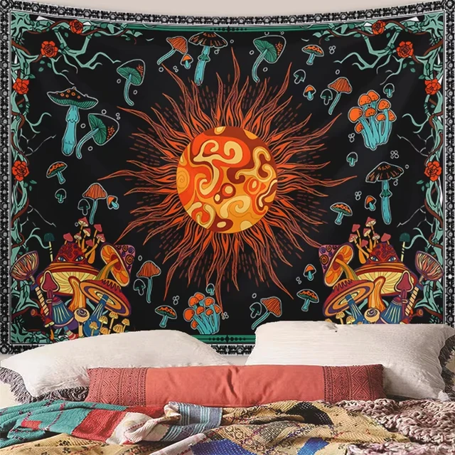 VIKAMA – tapisserie brodée étoile et lune, Constellation Boho, décoration de salon, chambre à coucher, salle de méditation 4