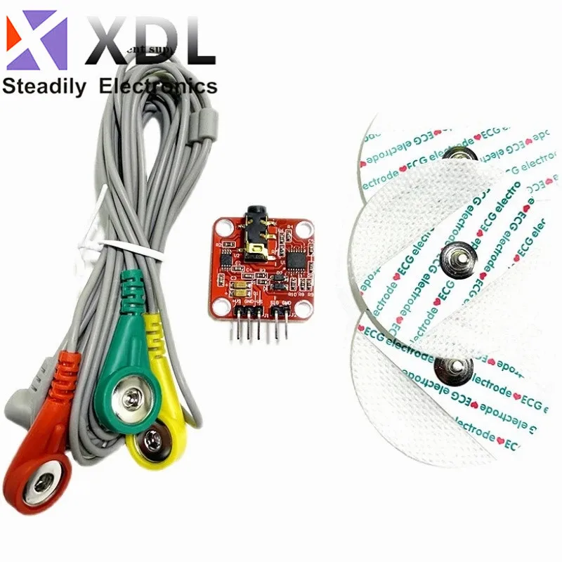 10Set Muscle signal sensor EMG Sensor Ecg module AD8232 ecg measurement ...
