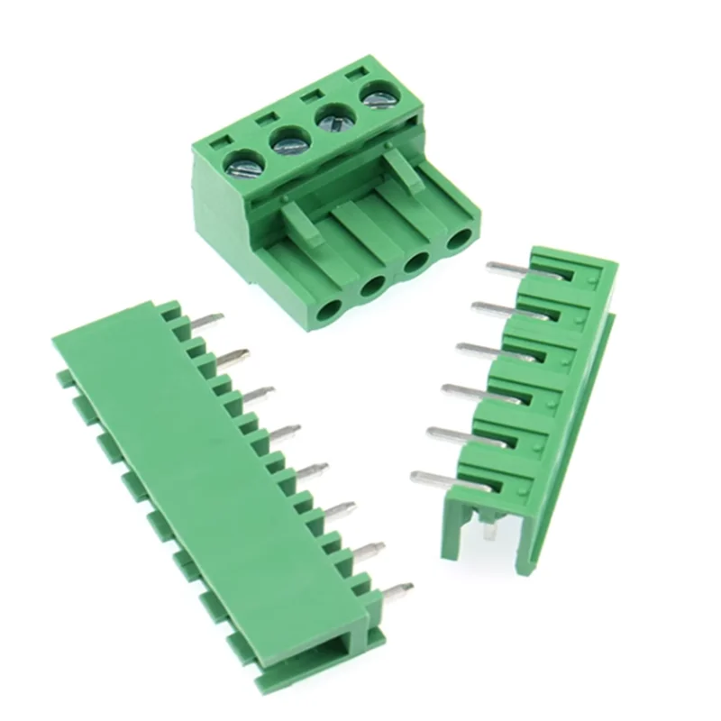 5-Pair 2EDG PCB Screw Terminal Block Connector - Right Angle/Straight Pin Header Plug Socket