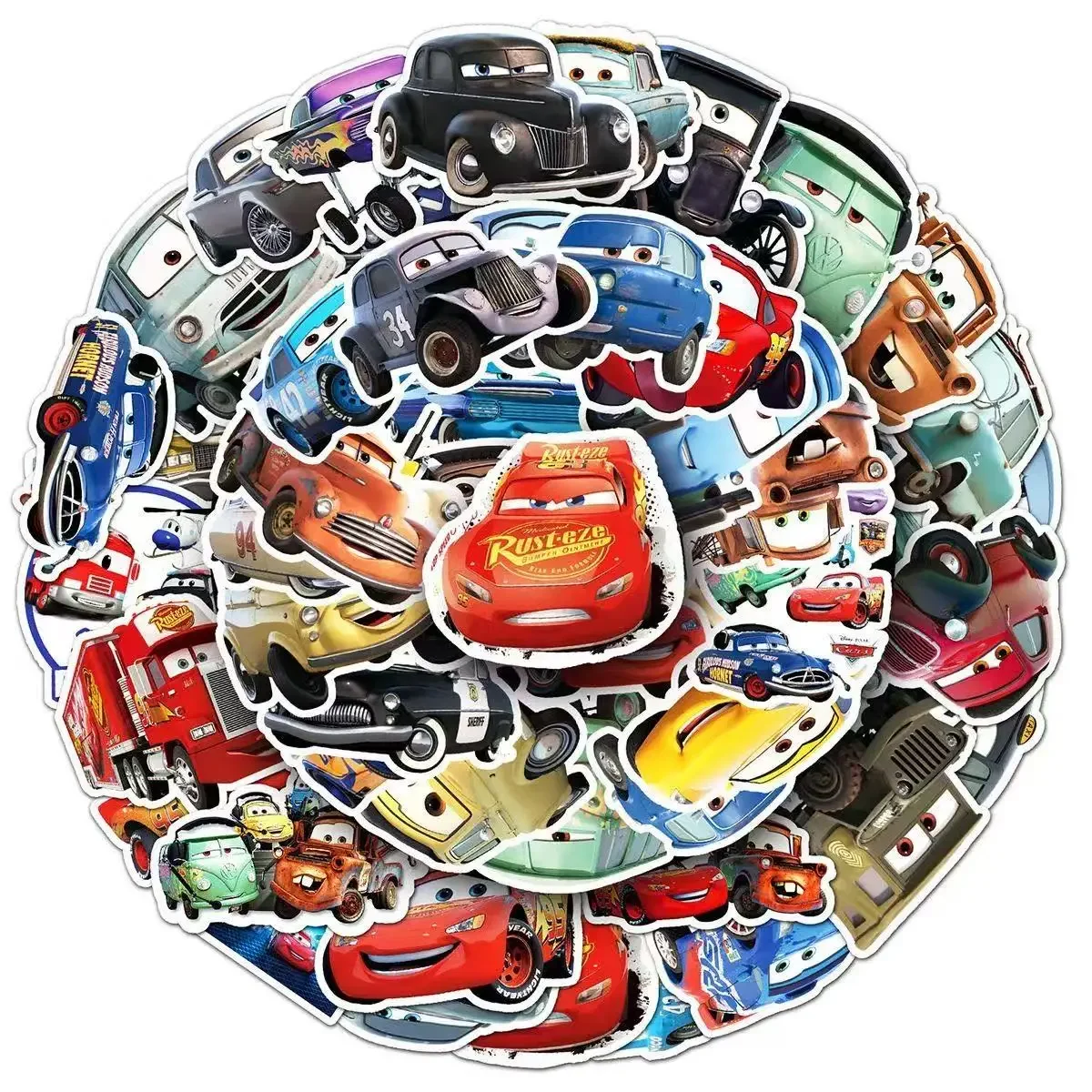 50 шт. Дісней Мультфільм Блискавка МакКвін Машинки Наклейки Фільм Записки Холодильник Валіза Скейтборд Графіті Водонепроникні наклейки